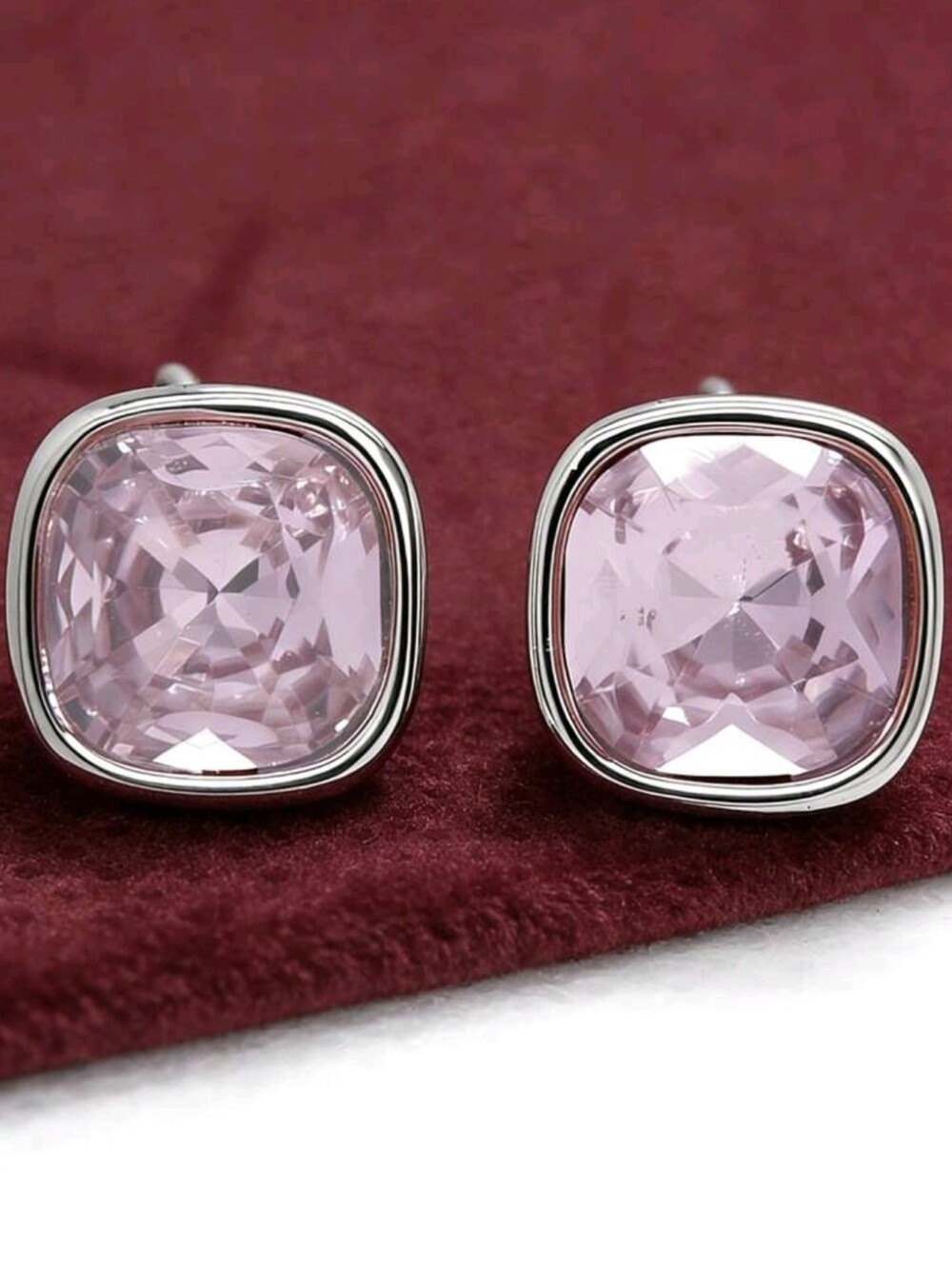 Uno de 50 Pink Crystal Stud Earrings